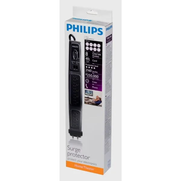 Philips SPP5085E/17 surge protector Black 8 AC outlet(s) 1.8 m
