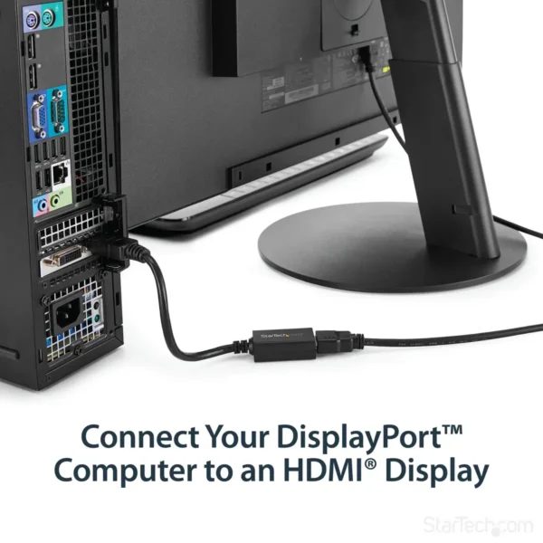StarTech.com DisplayPort to HDMI Adapter – DP 1.2 to HDMI Video Converter 1080p – DP to HDMI Monitor/TV/Display Cable Adapter Dongle – Passive DP to HDMI Adapter – Latching DP Connector