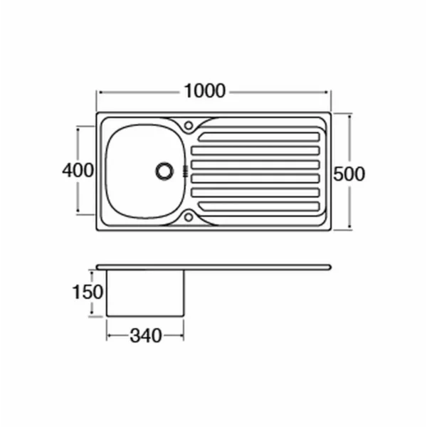 CDA KA21SS kitchen sink Top-mounted sink Rectangular Stainless steel