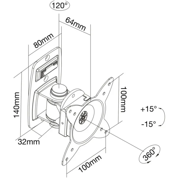 InLine Wall Bracket for TFT up to 68cm 27″ max. 15kg