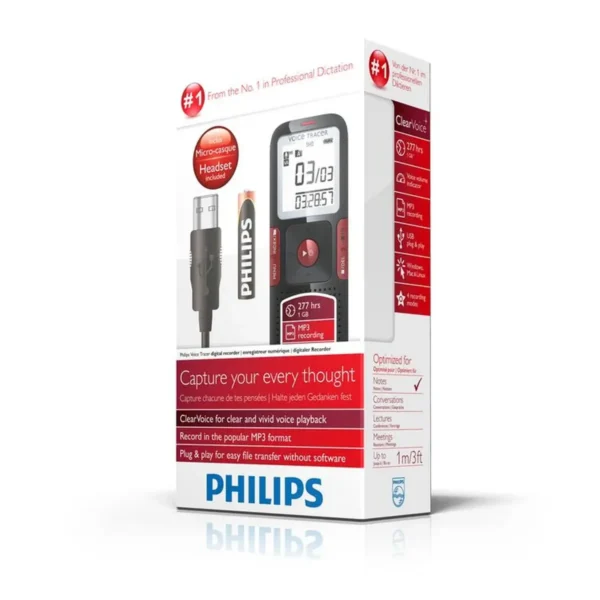 Philips Voice Tracer LFH0633/27 dictaphone Internal memory Black, Red