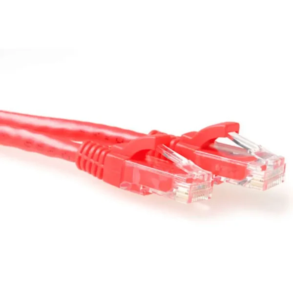 ACT Red 2 meter U/UTP CAT6 patch cable snagless with RJ45 connectors