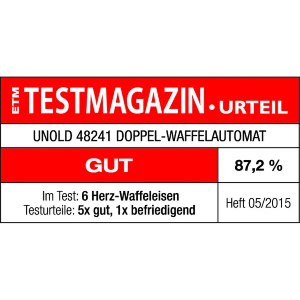 Unold 48241 waffle iron 2 waffle(s) 1300 W Black, Silver