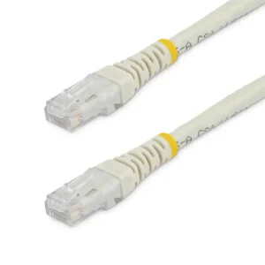 StarTech.com 100ft CAT6 Ethernet Cable – White CAT 6 Gigabit Ethernet Wire -650MHz 100W PoE RJ45 UTP Molded Network/Patch Cord w/Strain Relief/Fluke Tested/Wiring is UL Certified/TIA