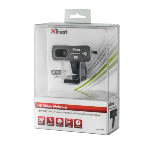 Trust Ceptor webcam 12 MP 1280 x 720 pixels USB 2.0 Black