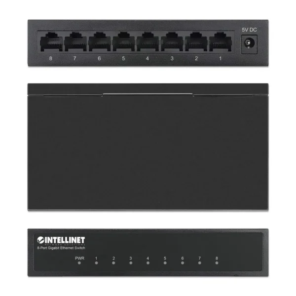 Intellinet 8-Port Gigabit Ethernet Switch, Desktop size, Metal Housing, IEEE 802.3az (Energy Efficient Ethernet)