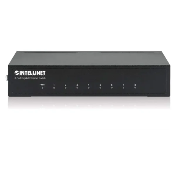 Intellinet 8-Port Gigabit Ethernet Switch, Desktop size, Metal Housing, IEEE 802.3az (Energy Efficient Ethernet)