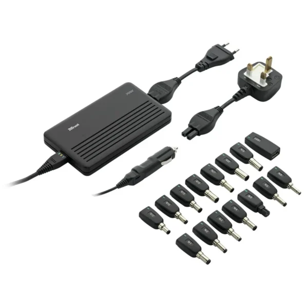Trust 70W Slimline Multi Function Power Adapter power adapter/inverter Black