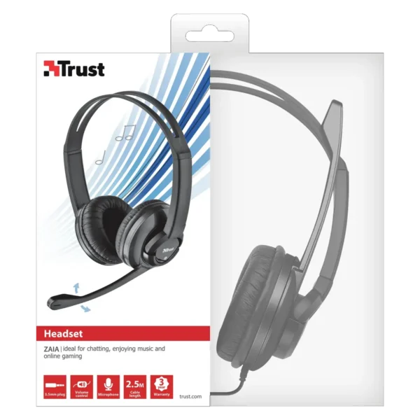 Trust Zaia Headset Wired Head-band Calls/Music Black