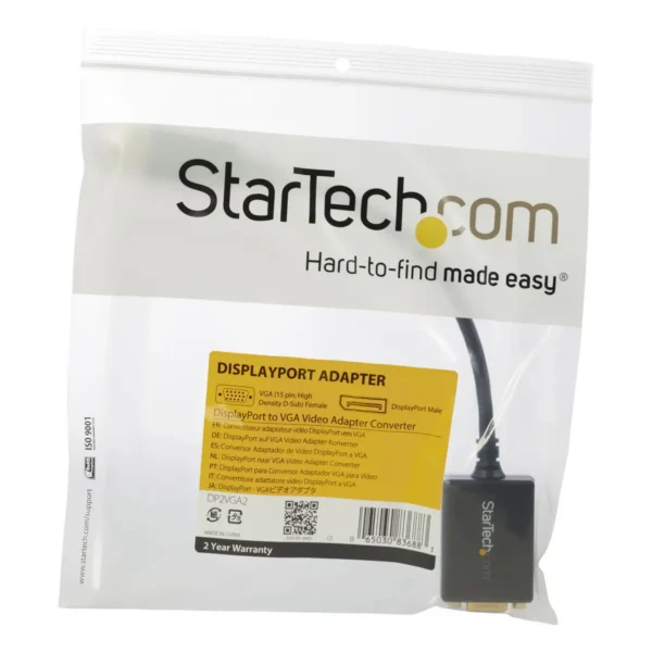 StarTech.com DisplayPort to VGA Adapter – Active DP to VGA Converter – 1080p Video – DisplayPort Certified – DP/DP++ Source to VGA Monitor Cable Adapter Dongle – Latching DP Connector