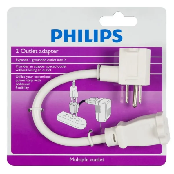 Philips SPS1020M/17 power extension 0.152 m 2 AC outlet(s) White