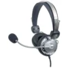 Manhattan Stereo Over-Ear Headset (3.5mm), Microphone Boom (padded), Adjustable Steel Headband, In-Line Volume Control, Ear Cushions, Std 2x 3.5mm stereo jack/plug for audio/mic use, cable 2.5m, 3 Year Warranty