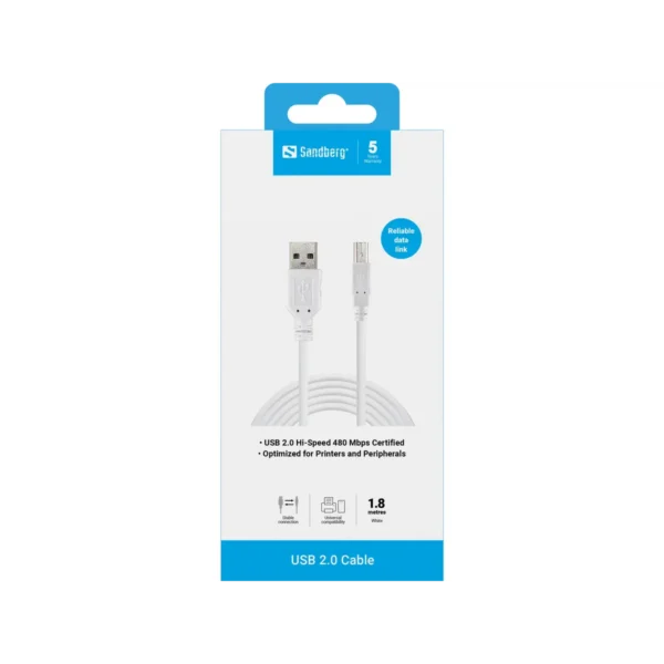 Sandberg USB 2.0 A-B Cable 1.8 m