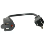StarTech.com 1ft (30cm) Short Extension Cord, NEMA 5-15R to NEMA 5-15P Black Extension Cord, 13A 125V, 16AWG, Outlet Extension Power Cable, NEMA 5-15R to NEMA 5-15P AC Computer Power Cord – UL Listed
