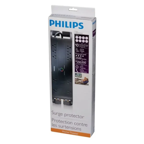 Philips SPP5107G/37 surge protector Black 10 AC outlet(s) 1.8 m