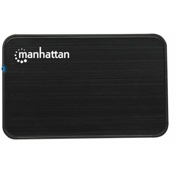 Manhattan Drive Enclosure, 2.5″, USB-A, 480 Mbps (USB 2.0), SATA, Black, Sturdy, Plastic, Hi-Speed USB, Windows or Mac, Three Year Warranty, Boxed