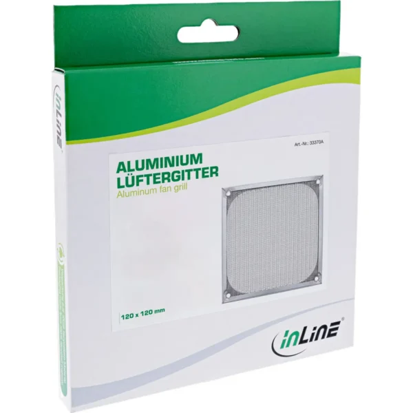InLine Fan grid aluminium filter, 120x120mm