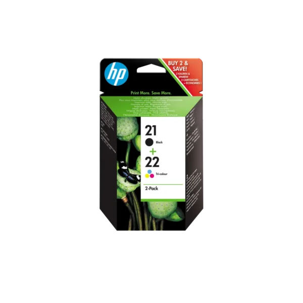 HP 21 Black/22 Tri-color 2-pack Original Ink Cartridges