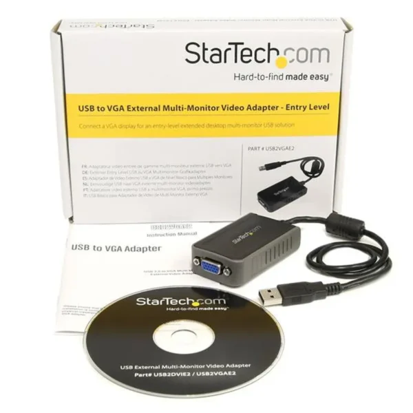 StarTech.com USB 2.0 to VGA Adapter, USB to VGA Monitor Converter for Windows, 1440×900 (no support for macOS/ChromeOS/Linux) – TAA