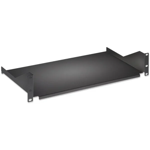 Intellinet 19″ Cantilever Shelf, 2U, Fixed, Depth 400mm, Max 25kg, Black, Three Year Warranty