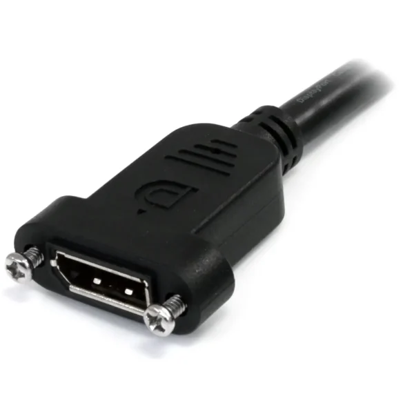 StarTech.com 3ft (1m) Panel Mount DisplayPort Cable – 4K x 2K – DisplayPort 1.2 Extension Cable Male to Female – DP Video Extender Cord with Panel Mount DP Connector – DP Monitor Cable