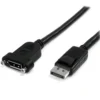 StarTech.com 3ft (1m) Panel Mount DisplayPort Cable – 4K x 2K – DisplayPort 1.2 Extension Cable Male to Female – DP Video Extender Cord with Panel Mount DP Connector – DP Monitor Cable