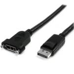 StarTech.com 3ft (1m) Panel Mount DisplayPort Cable – 4K x 2K – DisplayPort 1.2 Extension Cable Male to Female – DP Video Extender Cord with Panel Mount DP Connector – DP Monitor Cable