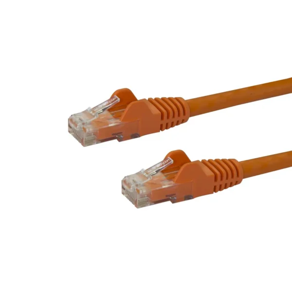 StarTech.com 7ft CAT6 Ethernet Cable – Orange CAT 6 Gigabit Ethernet Wire -650MHz 100W PoE RJ45 UTP Network/Patch Cord Snagless w/Strain Relief Fluke Tested/Wiring is UL Certified/TIA