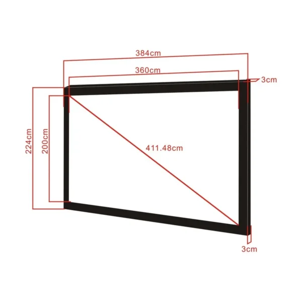 Multibrackets M 16:9 Framed Projection Screen 360×200, 162″