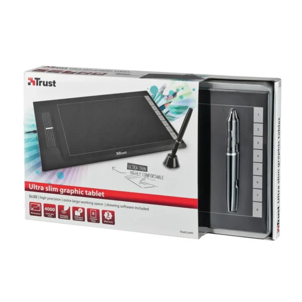 Trust SliZe graphic tablet Black 4000 lpi 254 x 152 mm USB