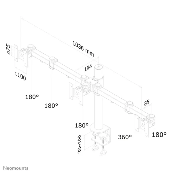 Neomounts FPMA-D960D3 Monitor arm 10-21″