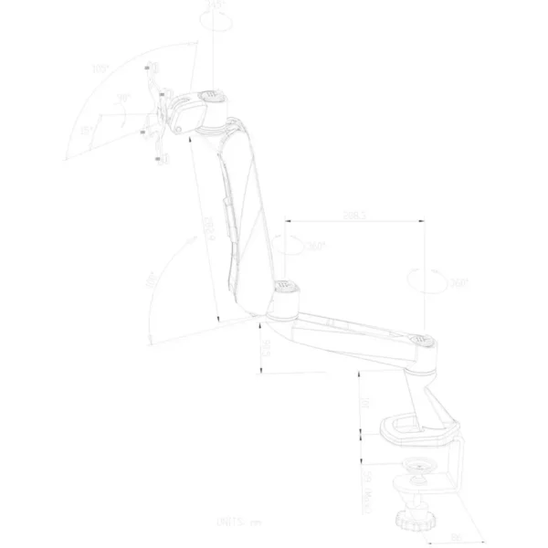 Neomounts FPMA-D970 monitor mount / stand 76.2 cm (30″) Desk Silver
