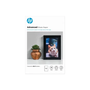 HP Advanced Photo Paper, Glossy, 250 g/m2, 10 x 15 cm (101 x 152 mm), 25 sheets
