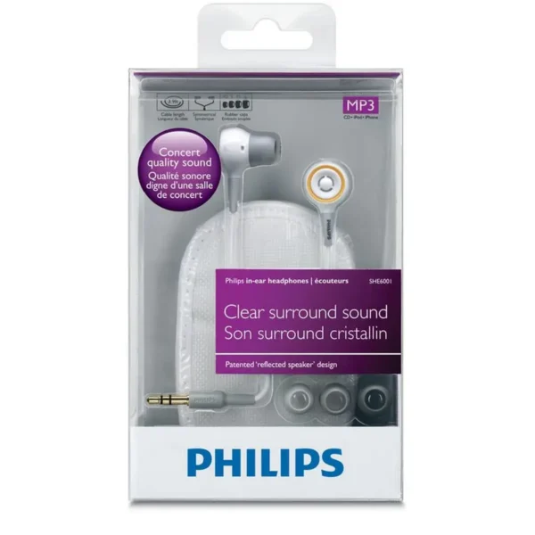 Philips SHE6001/28 headphones/headset Wired In-ear White