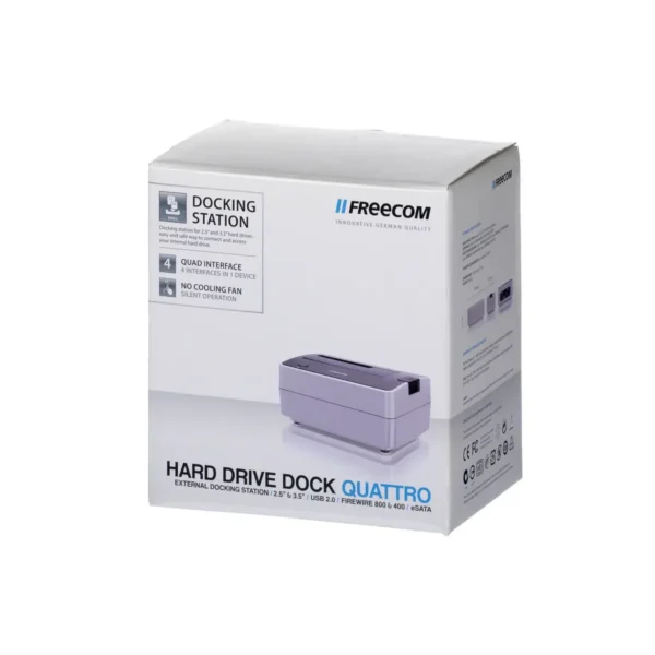 Freecom Hard Drive Dock Quattro Black, Silver