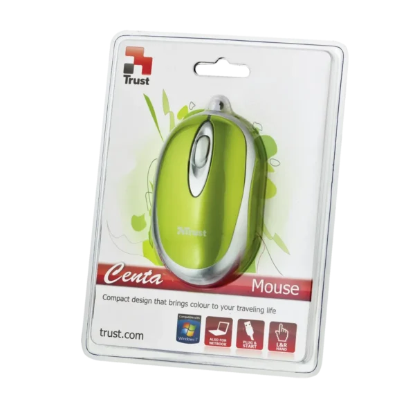 Trust Mini Travel – Lime mouse USB Type-A Optical