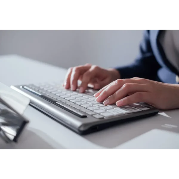 BakkerElkhuizen S-board 840 keyboard Office USB QWERTY UK English Light grey, White