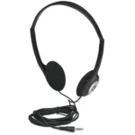 Manhattan Stereo On-Ear Headphones (3.5mm), Adjustable Split Headband, Foam Earpads, Speaker 80W max, Standard 3.5mm stereo jack/plug for audio output, cable 2.2m, Black, Three Year Warranty