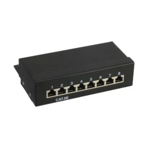 InLine Patch Panel Cat.5e table / wall assembly 8 Port black RAL9005