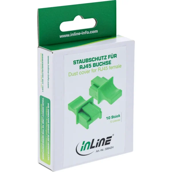 InLine Dust Cover for RJ45 female, green, 10 pcs.