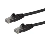 StarTech.com 3ft CAT6 Ethernet Cable – Black CAT 6 Gigabit Ethernet Wire -650MHz 100W PoE RJ45 UTP Network/Patch Cord Snagless w/Strain Relief Fluke Tested/Wiring is UL Certified/TIA