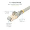 StarTech.com 3ft CAT6a Ethernet Cable – 10 Gigabit Shielded Snagless RJ45 100W PoE Patch Cord – 10GbE STP Network Cable w/Strain Relief – Gray Fluke Tested/Wiring is UL Certified/TIA