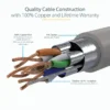 StarTech.com 3ft CAT6a Ethernet Cable – 10 Gigabit Shielded Snagless RJ45 100W PoE Patch Cord – 10GbE STP Network Cable w/Strain Relief – Gray Fluke Tested/Wiring is UL Certified/TIA