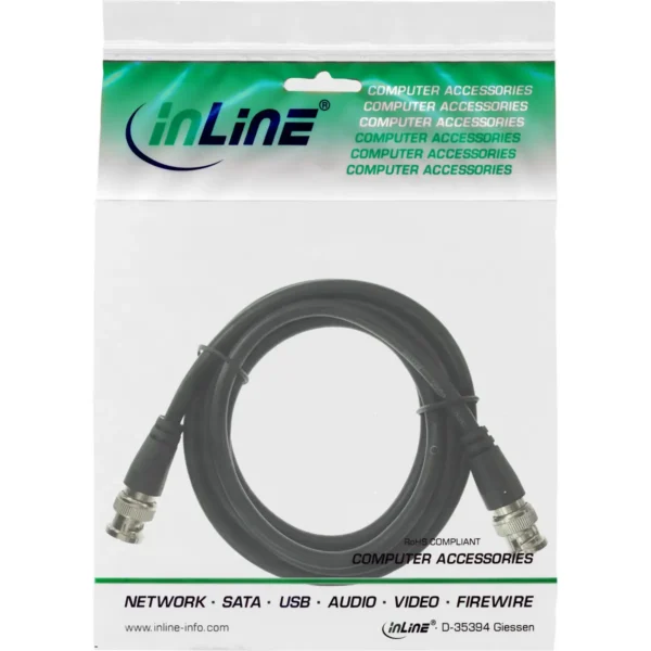 InLine BNC video cable, RG59, 75Ohm, 10m