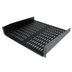 StarTech.com 2U Server Rack Shelf – Universal Vented Rack Mount Cantilever Tray for 19″ Network Equipment Rack & Cabinet – Heavy Duty Steel – Weight Capacity 50lb/23kg – 16″ Deep Shelf, Black