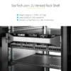 StarTech.com 2U Server Rack Shelf – Universal Vented Rack Mount Cantilever Tray for 19″ Network Equipment Rack & Cabinet – Heavy Duty Steel – Weight Capacity 50lb/23kg – 16″ Deep Shelf, Black