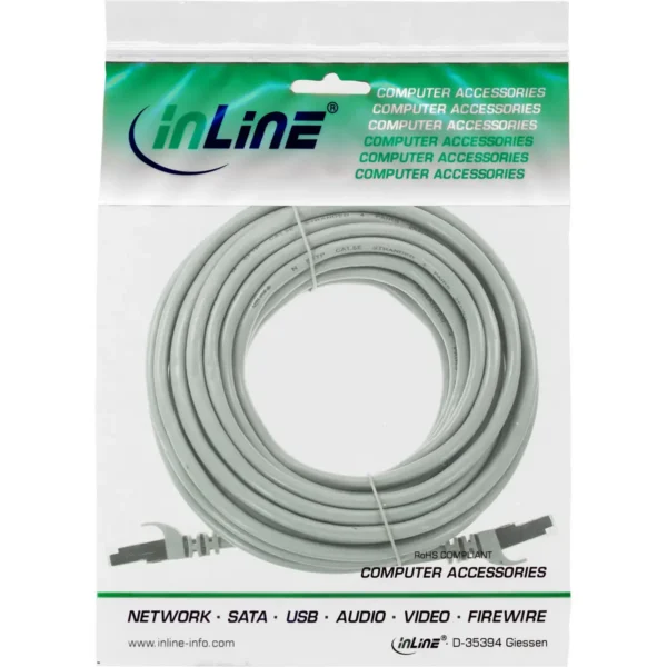 InLine Patch Cable F/UTP Cat.5e grey 10m