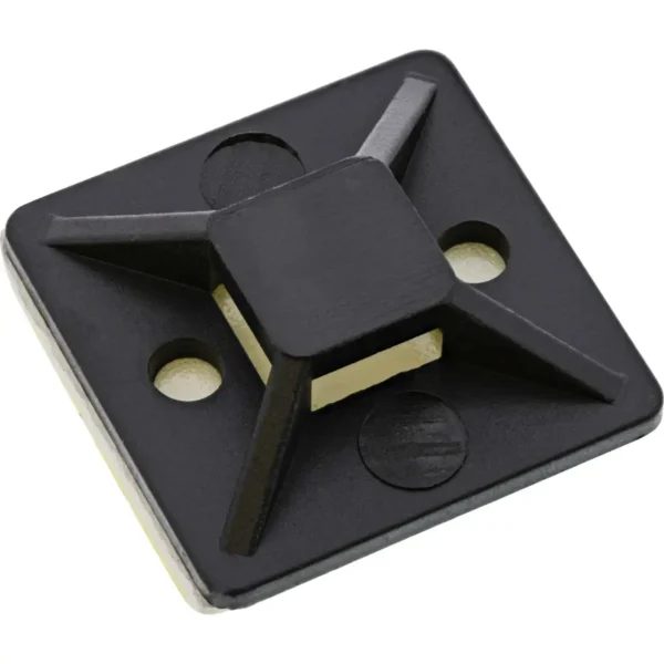 InLine Cable Tie Mounts adhesive 30x30mm black 10pcs