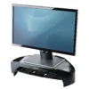 Fellowes Computer Monitor Stand with 3 Height Adjustments – Smart Suites Monitor Riser Plus with Storage Area – Ergonomic Adjustable Monitor Stand for Computers – Max Weight 10KG/Max Size 21″ – Black