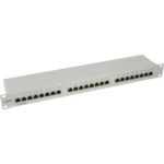InLine Patch Panel 19″ Cat.5e 24 Port 1U light grey RAL7035